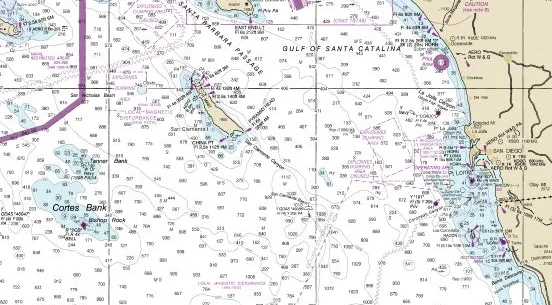 Peta laut NOAA yang diturunkan dari data survei hidrografi